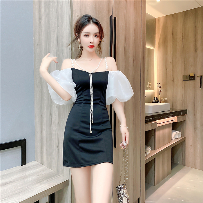 Strapless summer package hip Western style dress