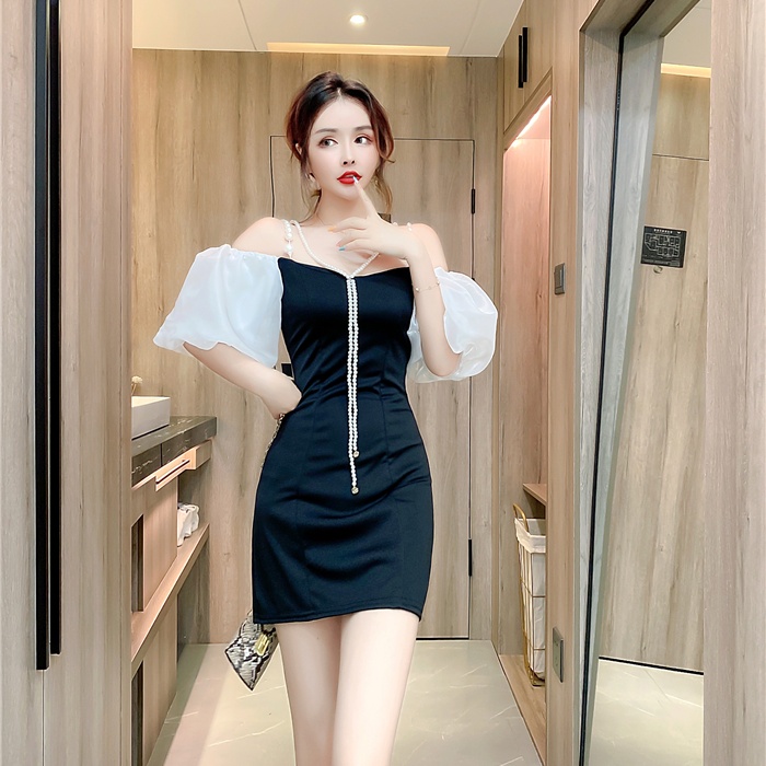 Strapless summer package hip Western style dress