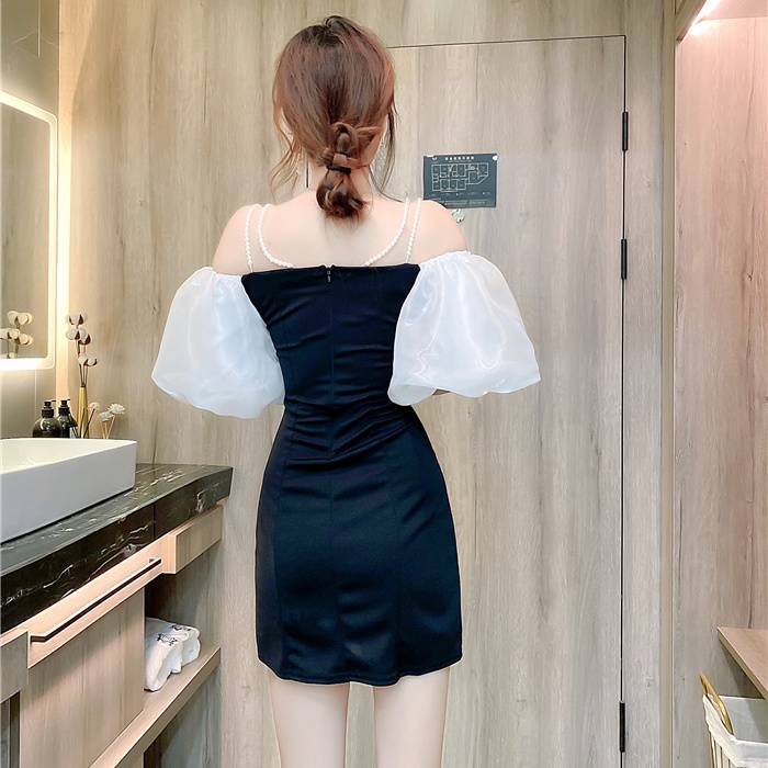 Strapless summer package hip Western style dress