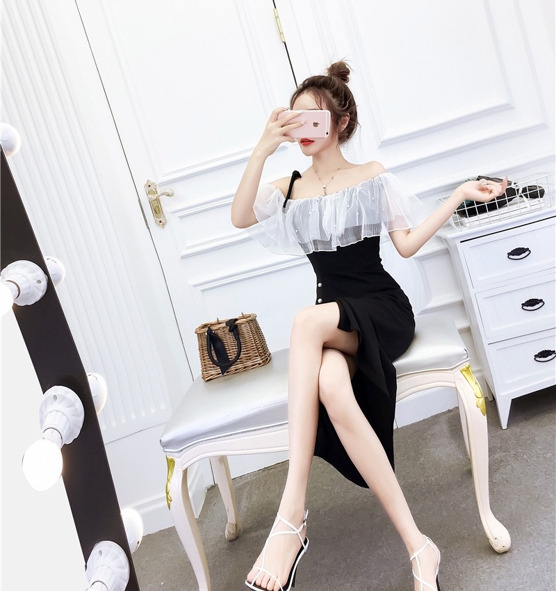 Ladies beading long dress summer mixed colors dress