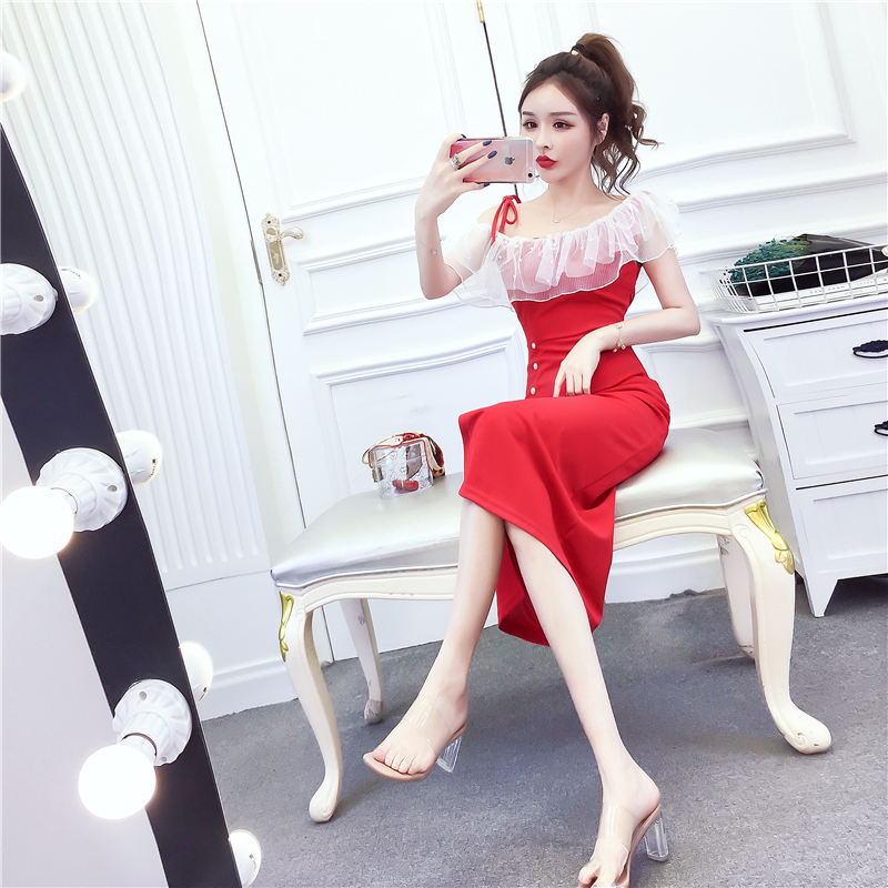 Ladies beading long dress summer mixed colors dress