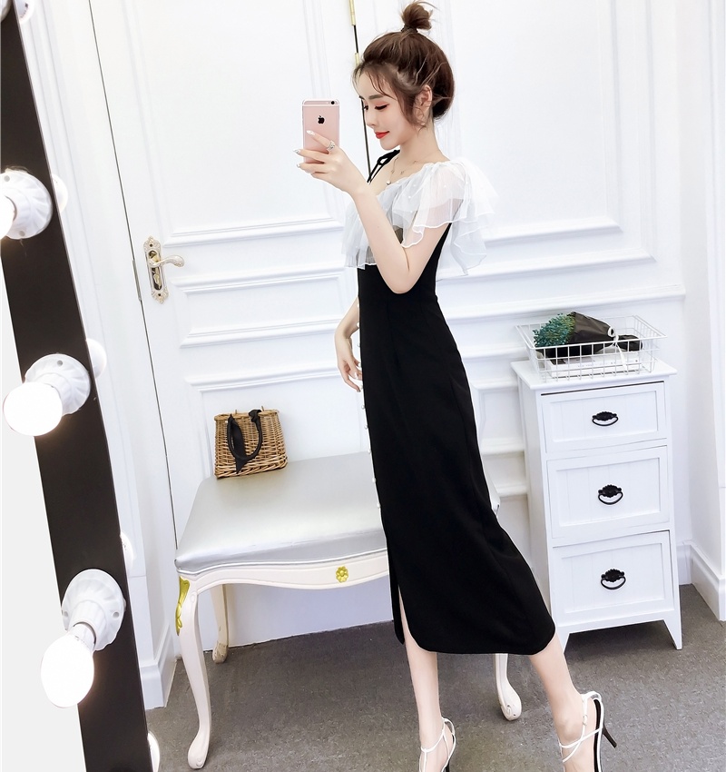 Ladies beading long dress summer mixed colors dress
