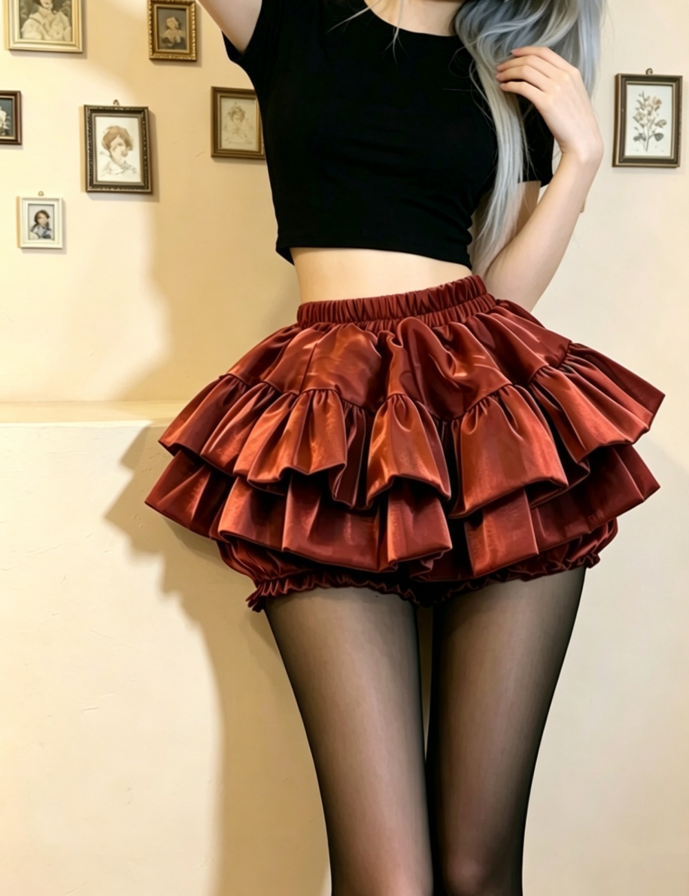 Sequins bud spicegirl multilayer skirt for women