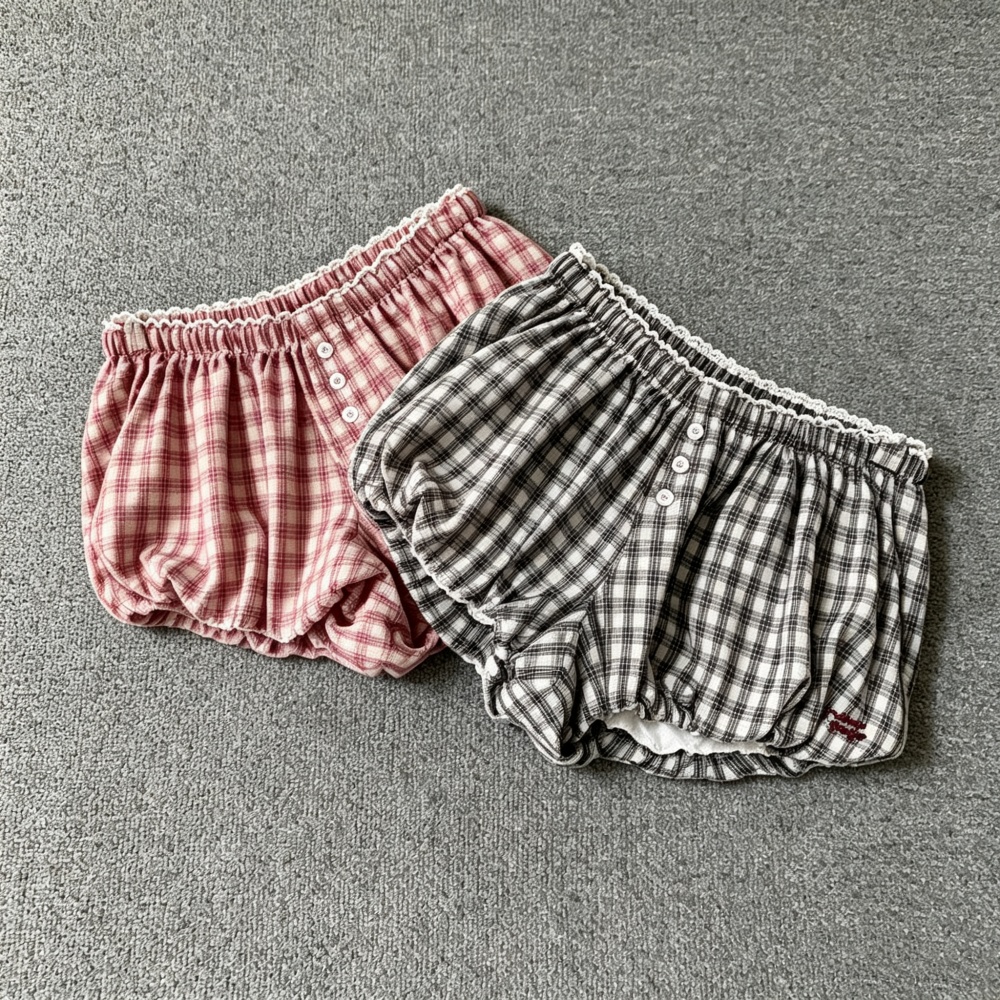 Plaid all-match spicegirl bud fashion shorts for women