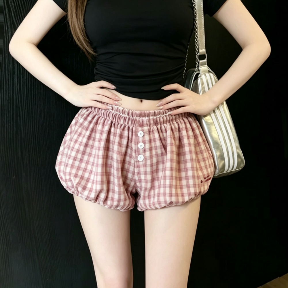 Plaid all-match spicegirl bud fashion shorts for women