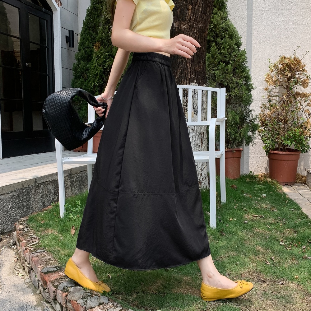 A-line long all-match high waist summer straight skirt for women