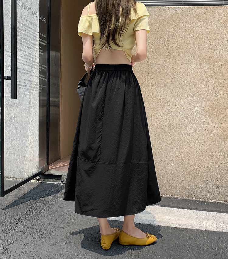 A-line long all-match high waist summer straight skirt for women