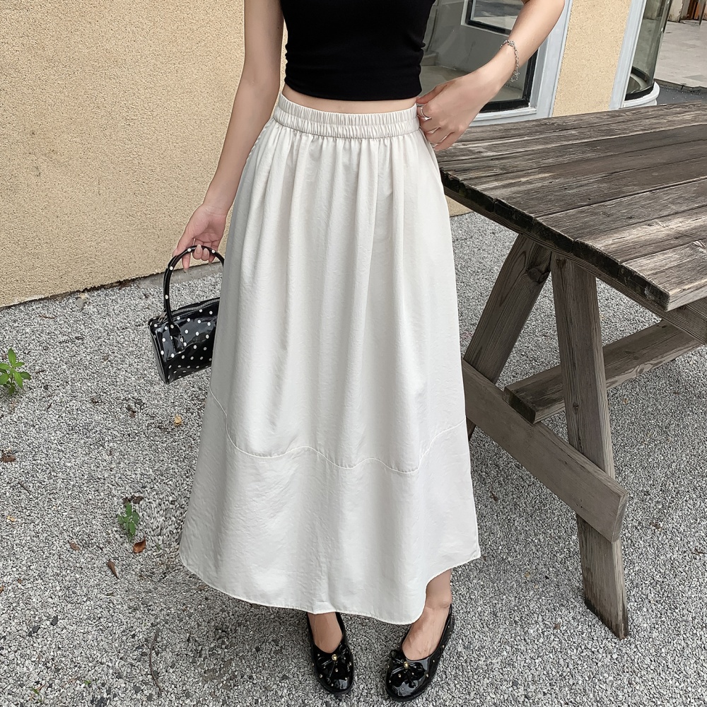 A-line long all-match high waist summer straight skirt for women