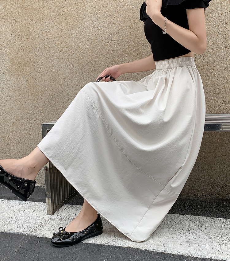 A-line long all-match high waist summer straight skirt for women