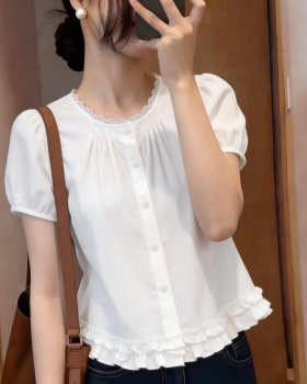 Summer short sleeve shirt splice small shirt for women