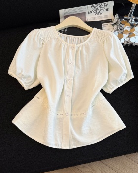 Summer loose short tops splice Korean style shirts