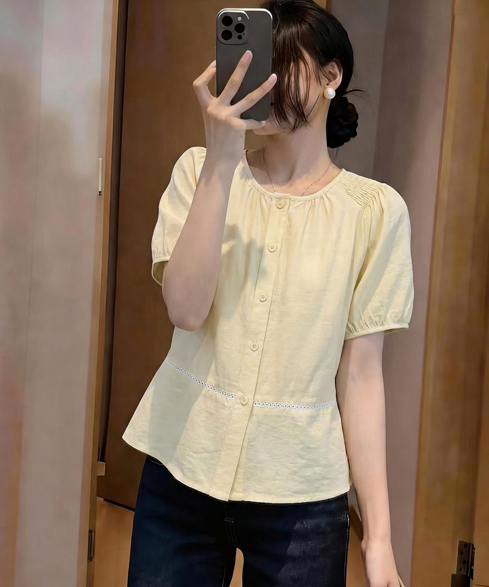 Summer loose short tops splice Korean style shirts