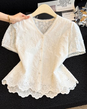 All-match small shirt short sleeve tops for women