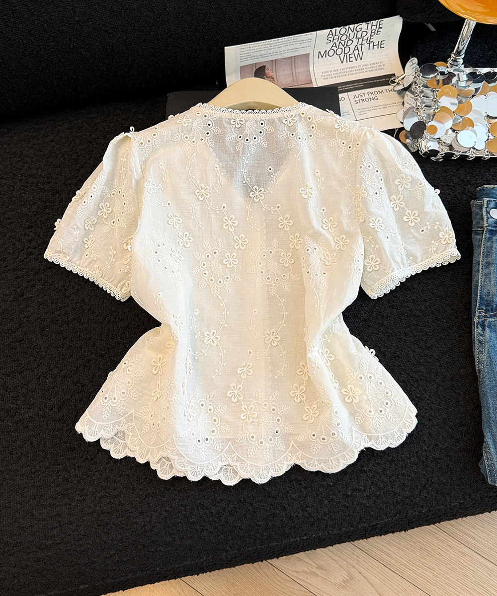 All-match small shirt short sleeve tops for women