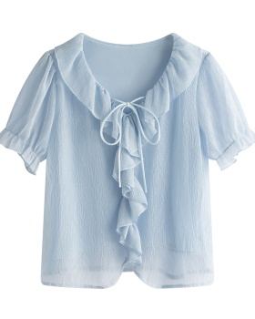 Short sleeve frenum tops summer shirt for women