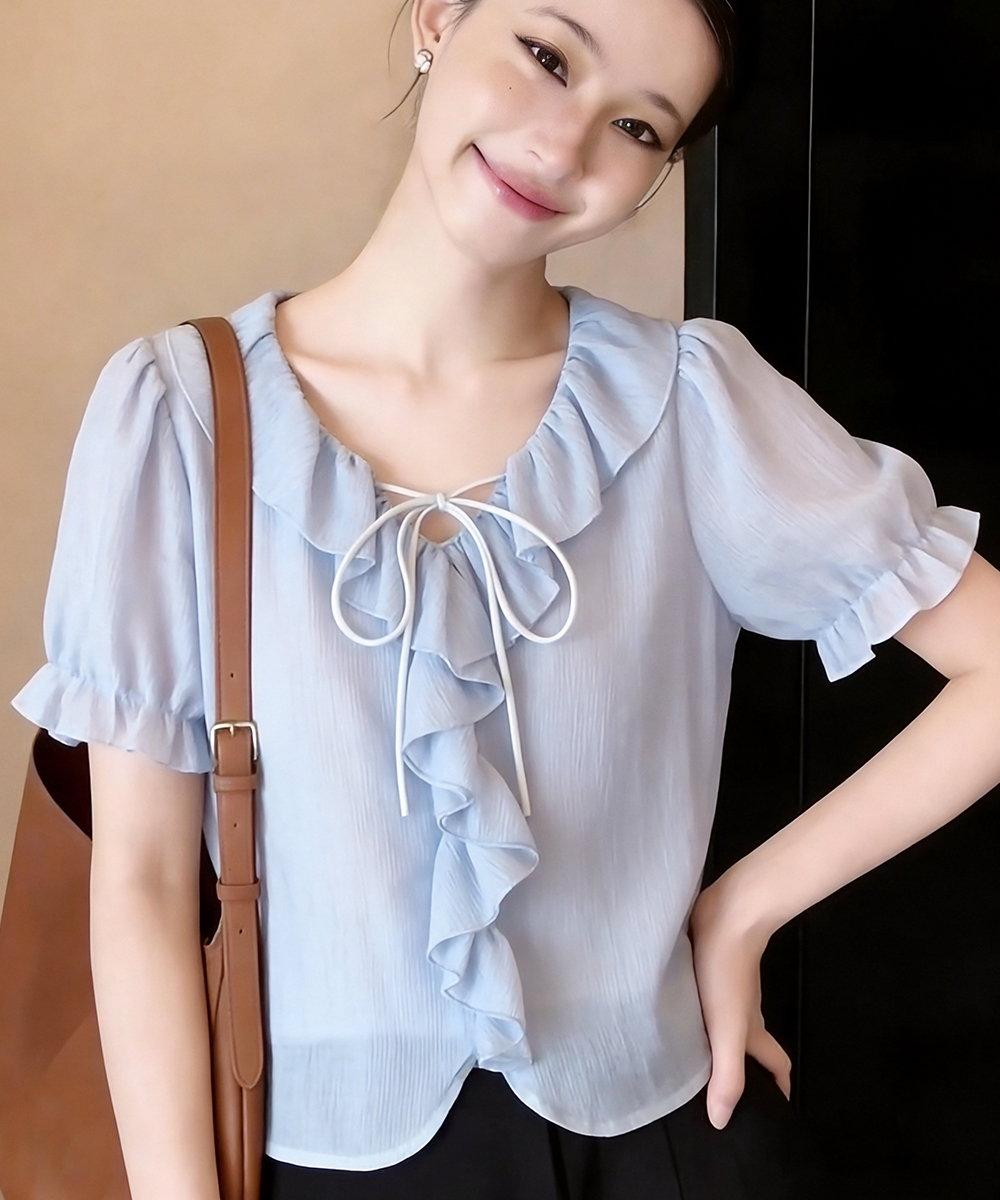 Short sleeve frenum tops summer shirt for women