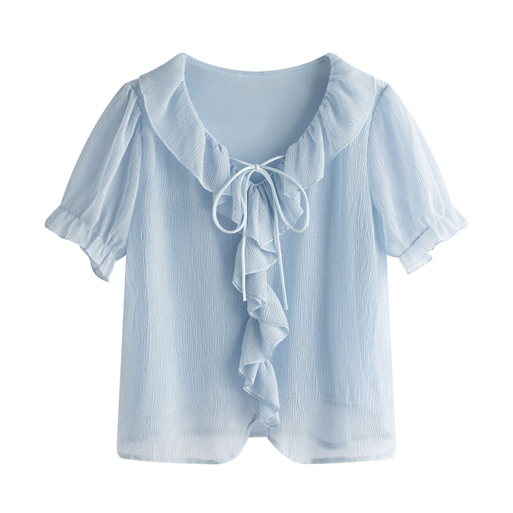 Short sleeve frenum tops summer shirt for women