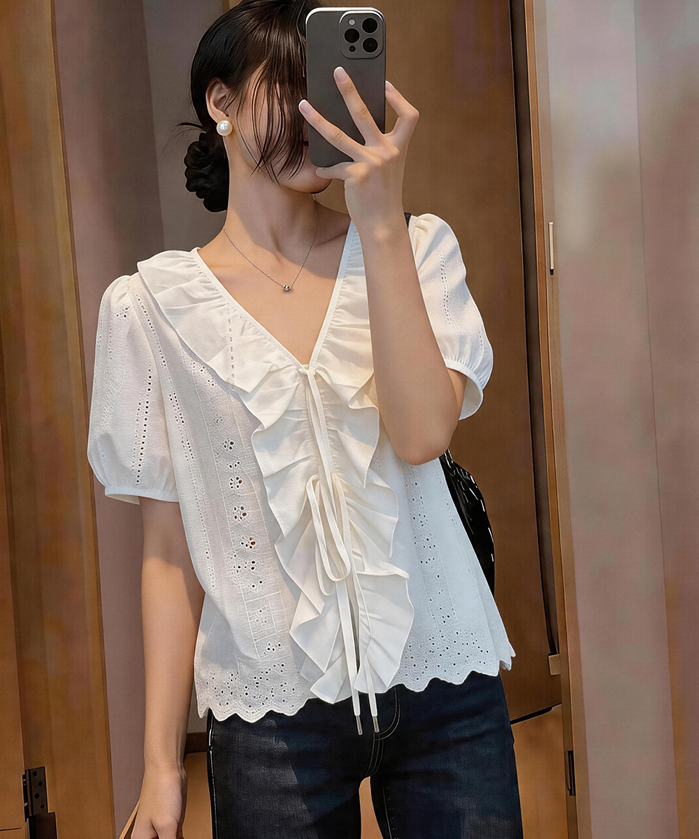 Summer short sleeve tops splice small shirt for women