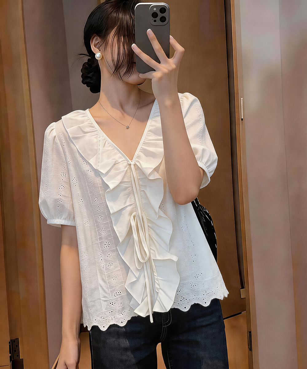 Summer short sleeve tops splice small shirt for women