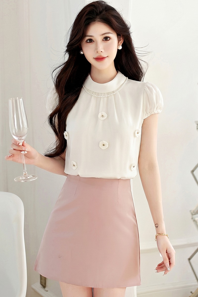 Tender France style tops short sleeve shirt for women