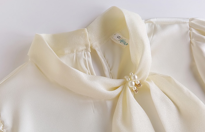 Short sleeve profession tops satin shirt for women