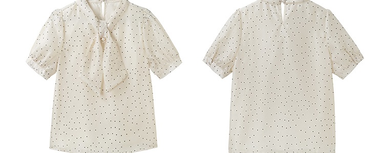 Summer temperament shirt polka dot collar tops for women