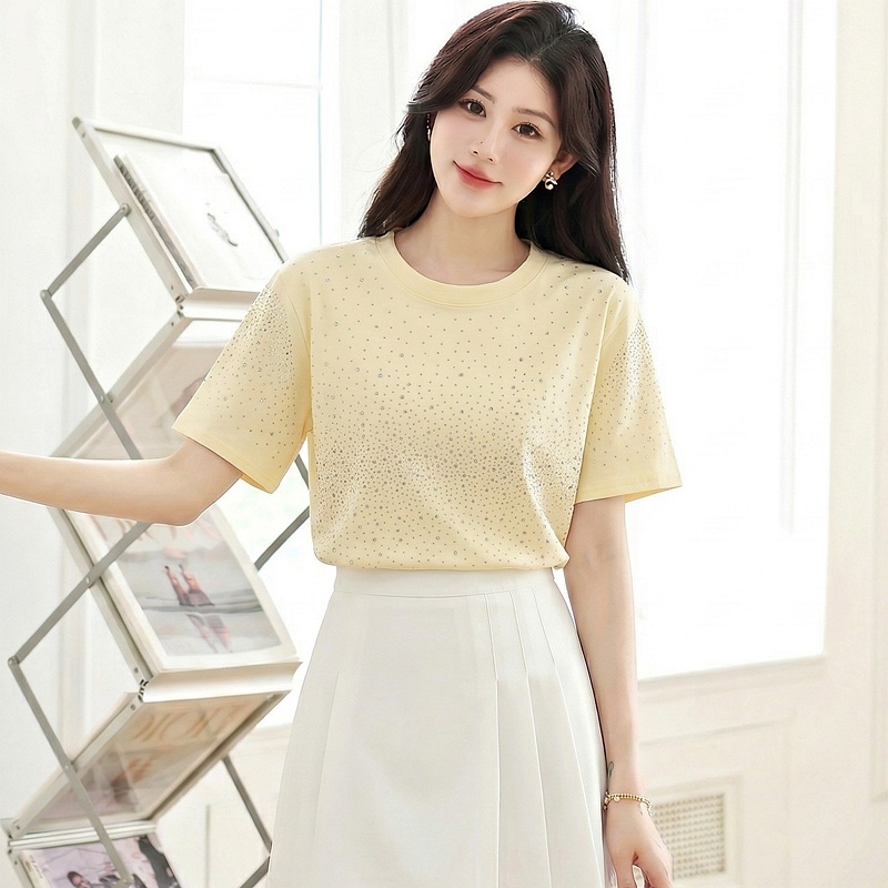 Round neck Casual T-shirt starry tops for women