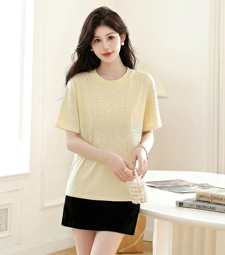 Round neck Casual T-shirt starry tops for women