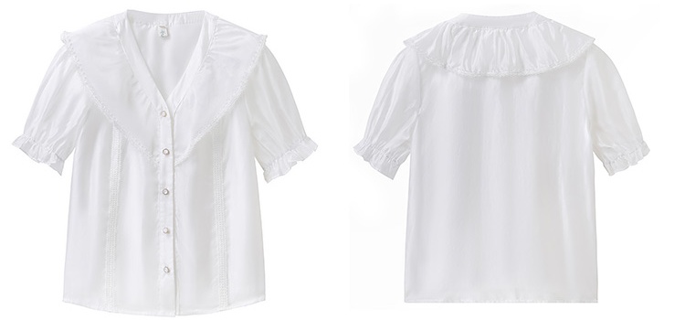 Cover belly short sleeve tops V-neck shirt for women