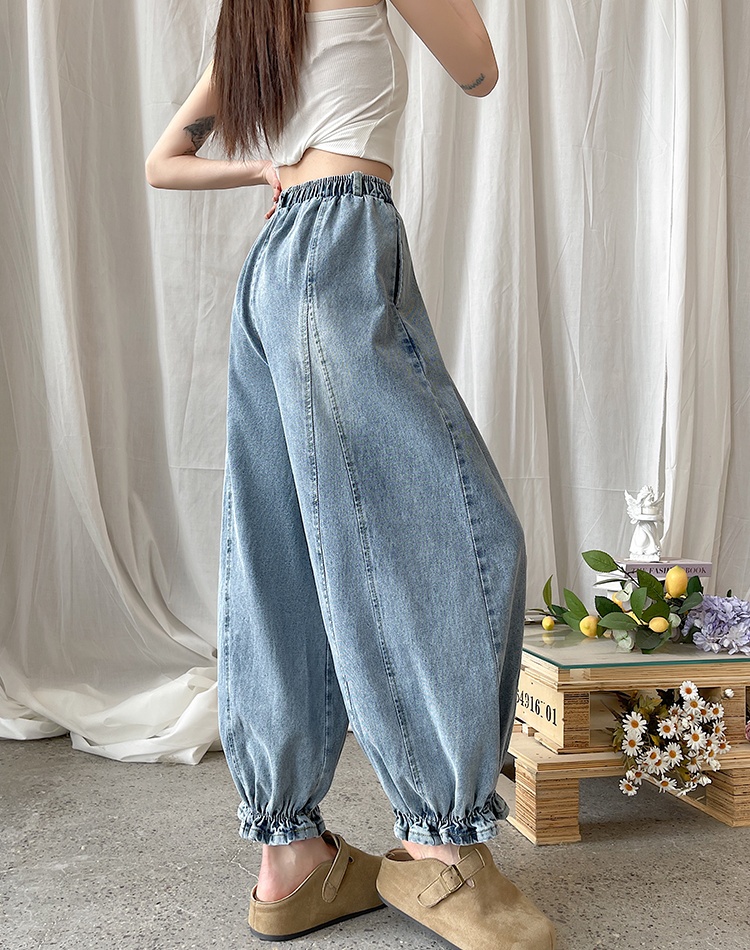 Wood ear wide leg pants denim work pants for women