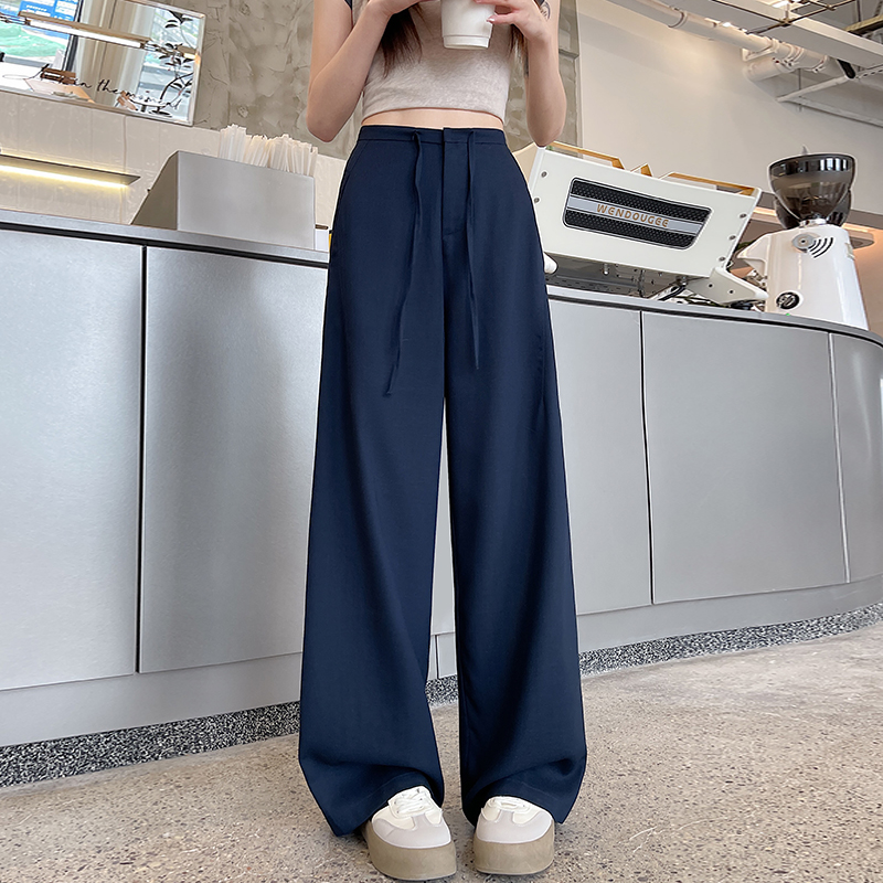 Slim summer loose wide leg pants drape thin pants for women