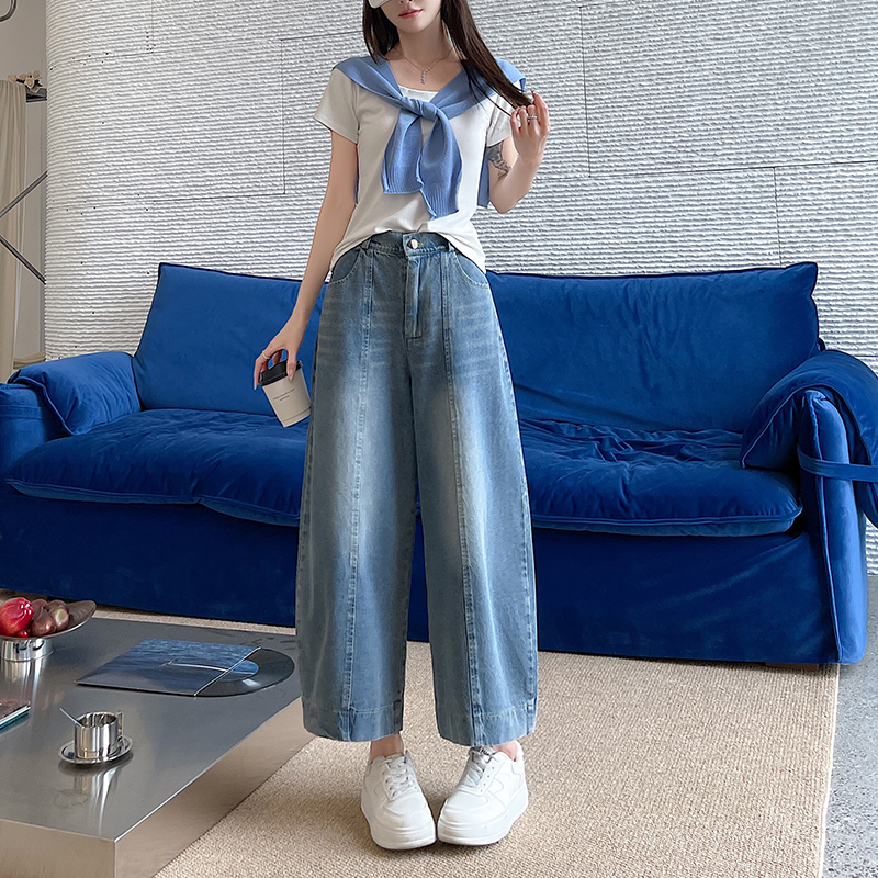 Slim nine pants American style cropped pants for women