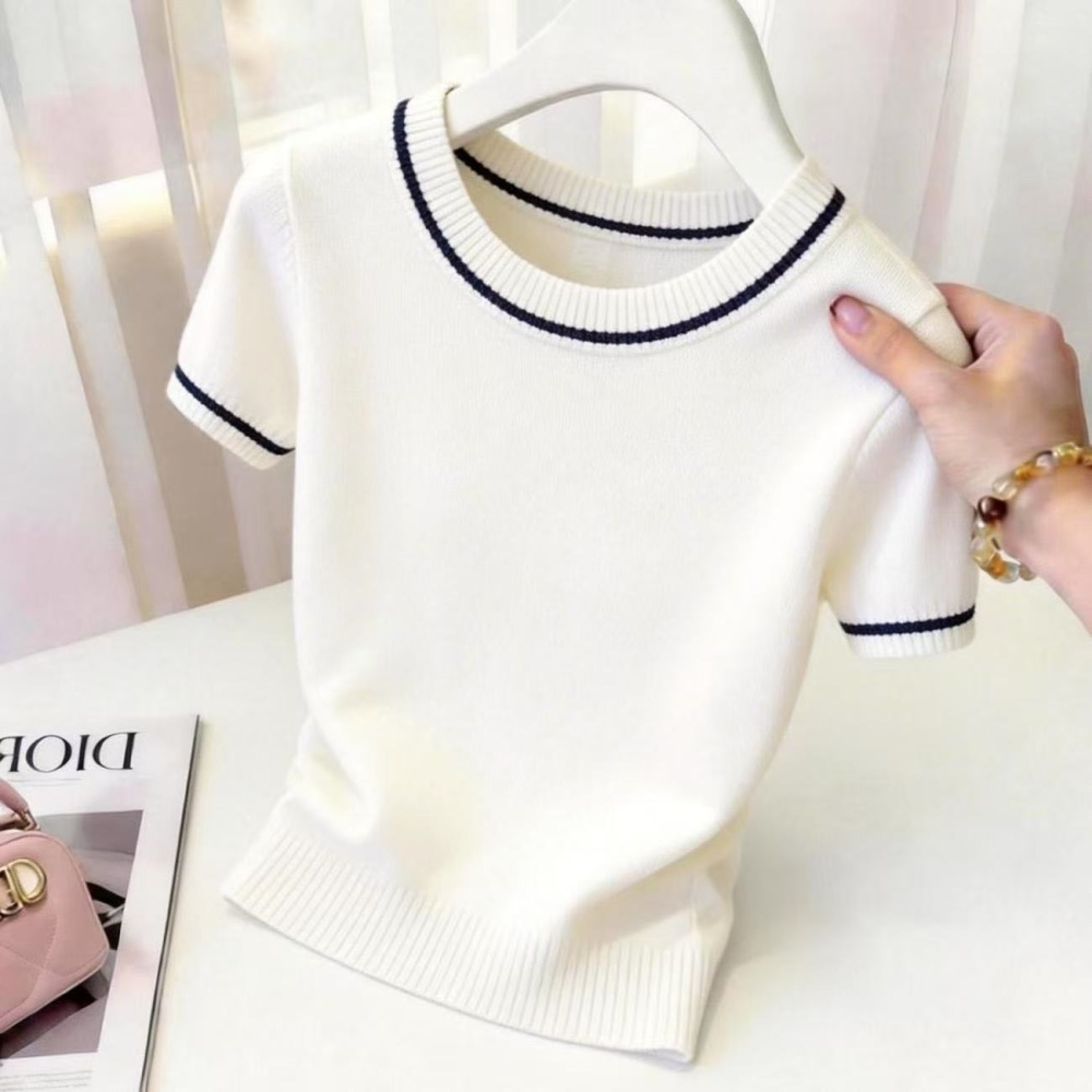 Mixed colors T-shirt short sleeve tops for women