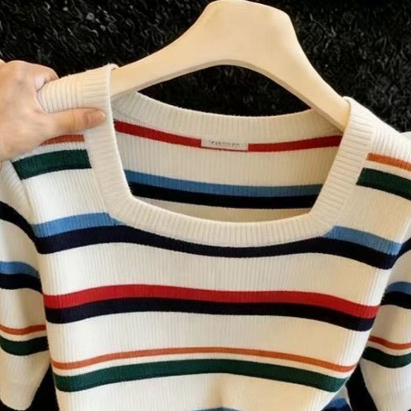 Stripe large yard short sleeve T-shirt fashion slim tops