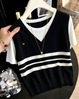 Korean style tops spring and summer sweater for women