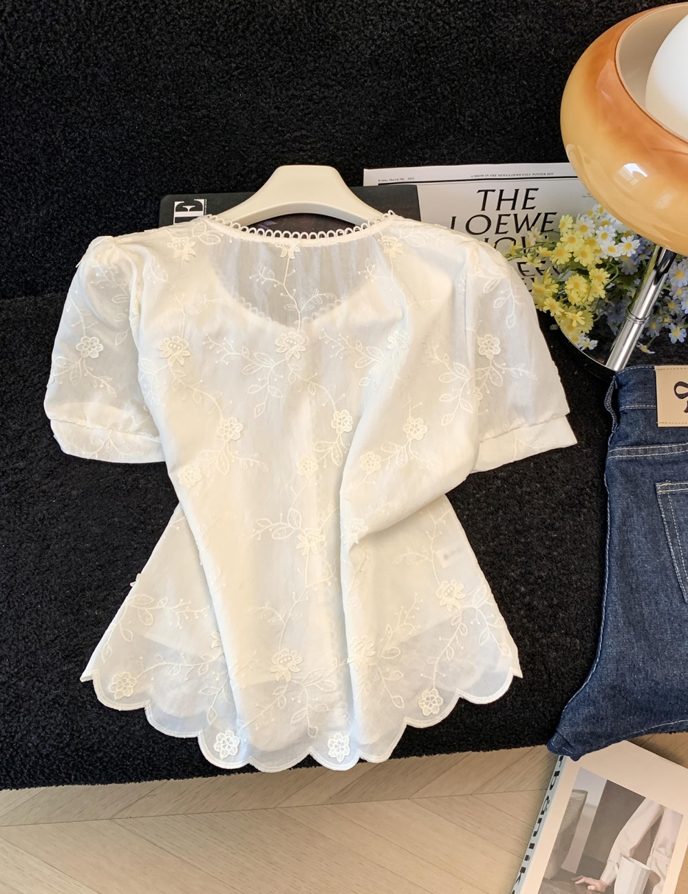 Summer thin small shirt Western style lace tops for women