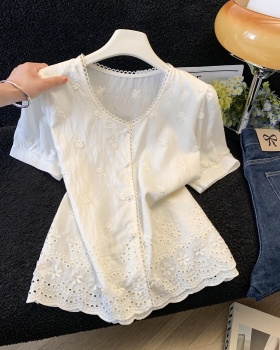 Short sleeve France style shirt romantic style lace tops