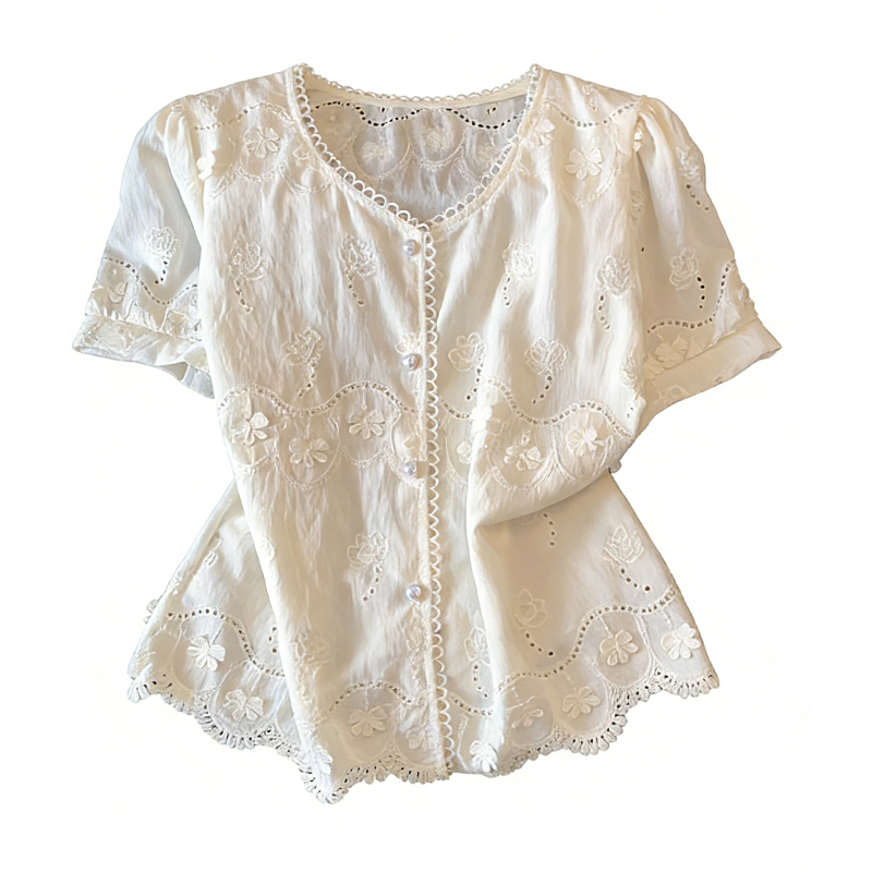 V-neck show young shirt temperament small shirt for women