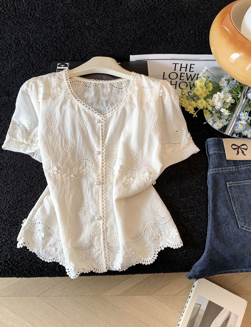 V-neck show young shirt temperament small shirt for women