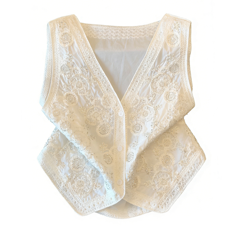 Embroidery lazy tops summer beading cardigan for women