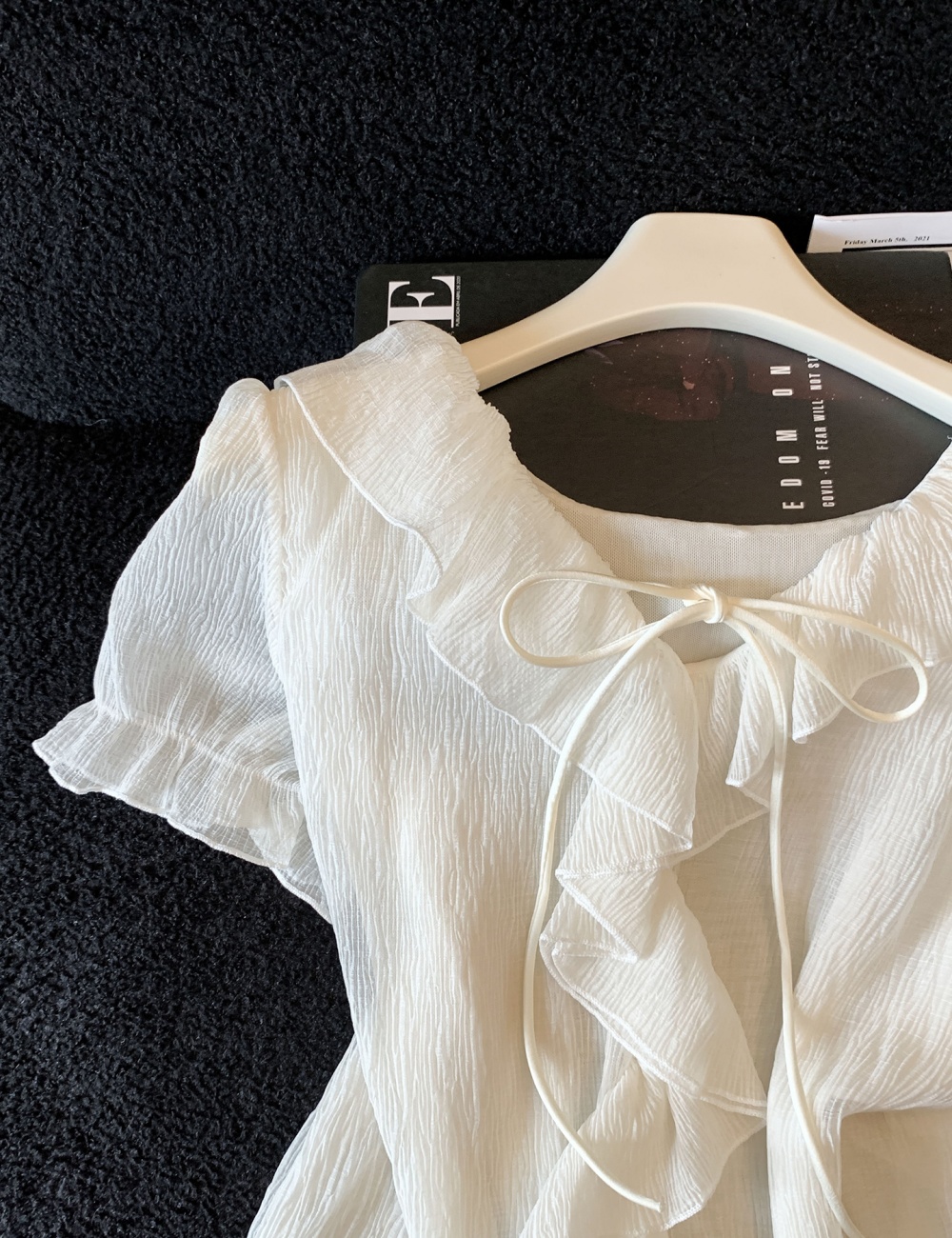 Chiffon tender small shirt summer short sleeve tops