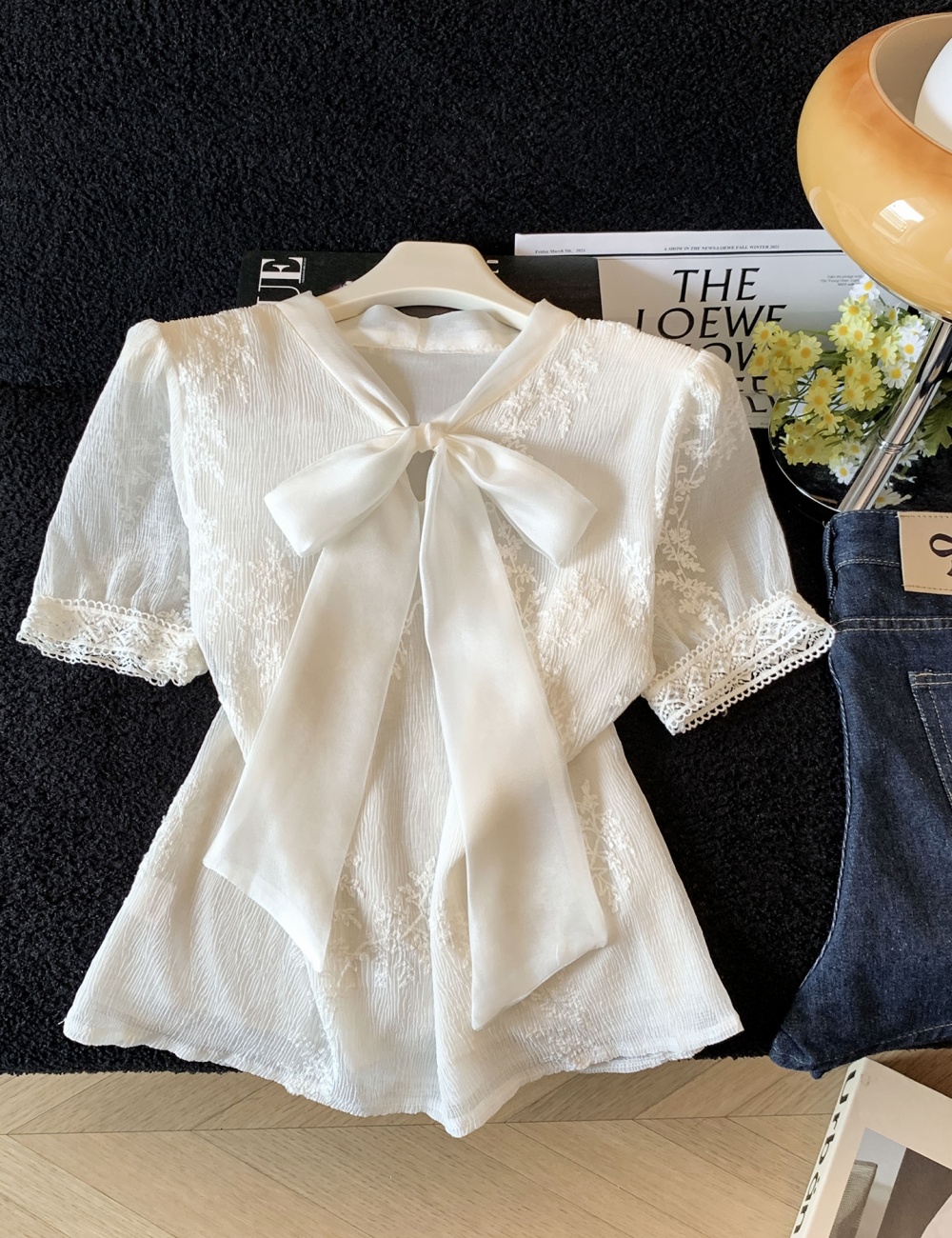 France style short sleeve shirt temperament tops for women