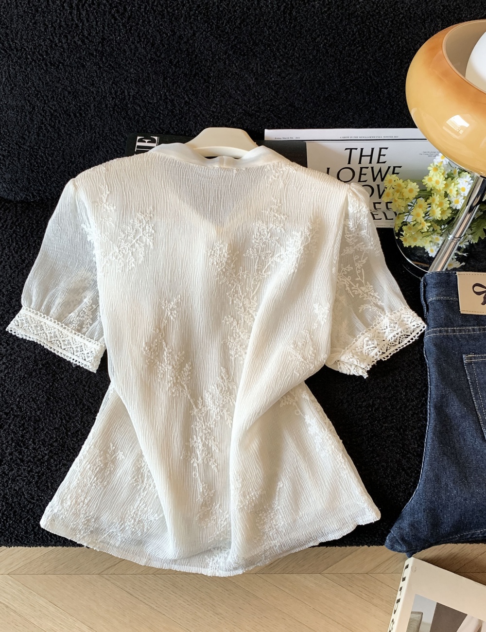 France style short sleeve shirt temperament tops for women