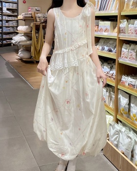 Bow sweet sleeveless dress sleeveless temperament dress