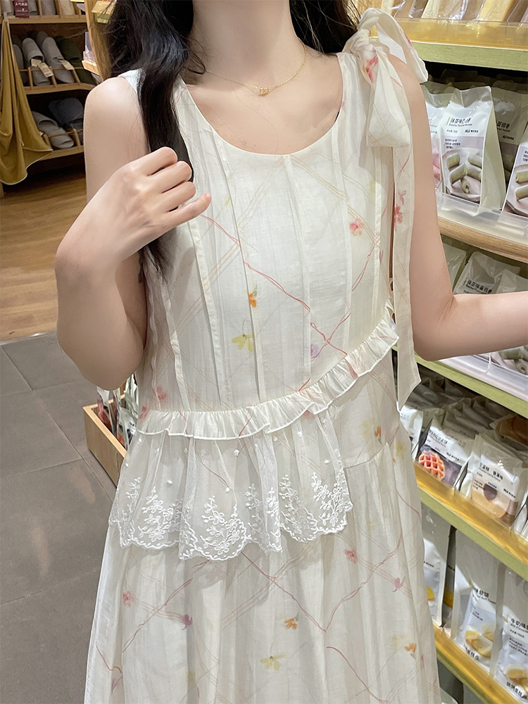 Bow sweet sleeveless dress sleeveless temperament dress