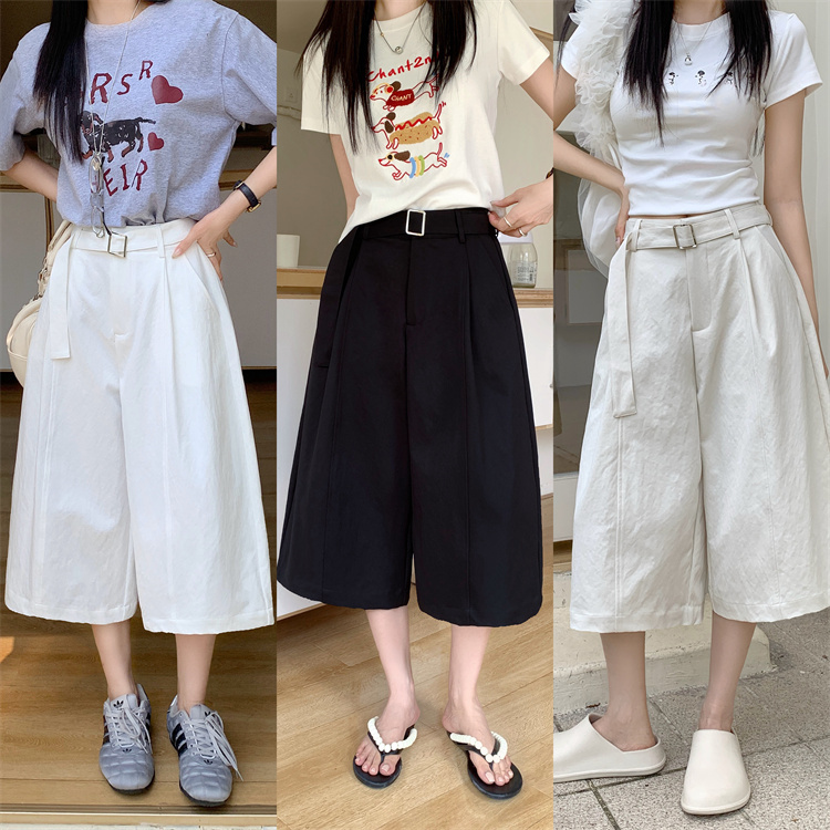 Slim lazy wide leg pants high waist casual pants