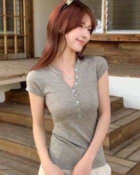 Thin all-match show young tops France style summer sweater