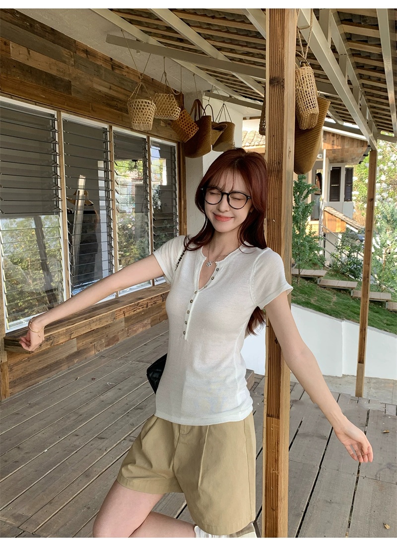 Thin all-match show young tops France style summer sweater