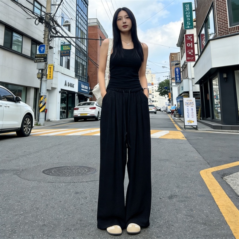 Drape wide leg pants casual pants for women