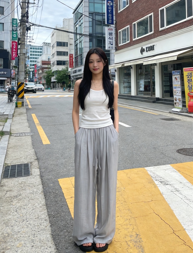 Drape wide leg pants casual pants for women